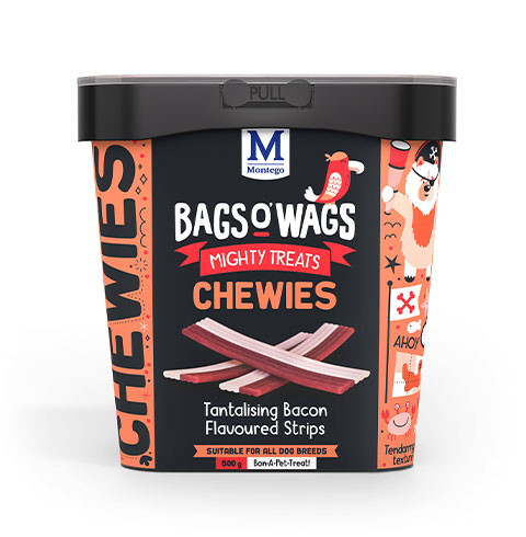 Bags o' Wags Chewies - Tantalising Bacon Flavoured Strips