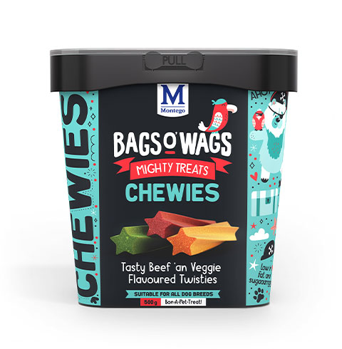 Bags o' Wags Chewies - Tasty Beef an' Veggie Flavoured Twisties