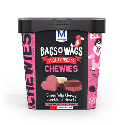 Bags o' Wags Chewies - Cheerfully Chewy Jumble o' Hearts