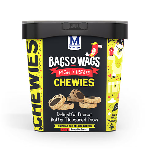 Bags o' Wags Chewies - Delightful Peanut Butter Flavoured Paws