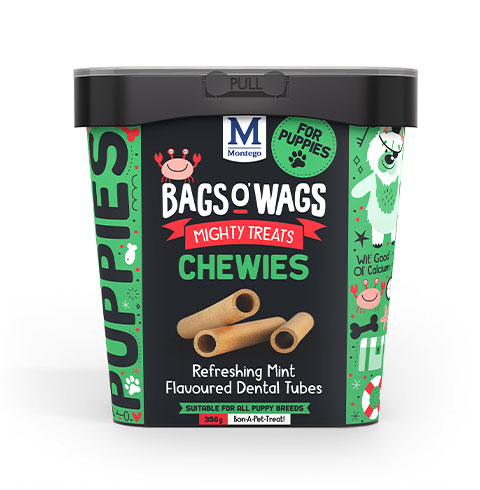 Bags o' Wags Chewies for Puppies - Refreshing Mint Flavoured Dental Tubes