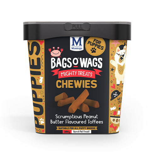 Bags o' Wags Chewies for Puppies - Scrumptious Peanut Butter Flavoured Toffees