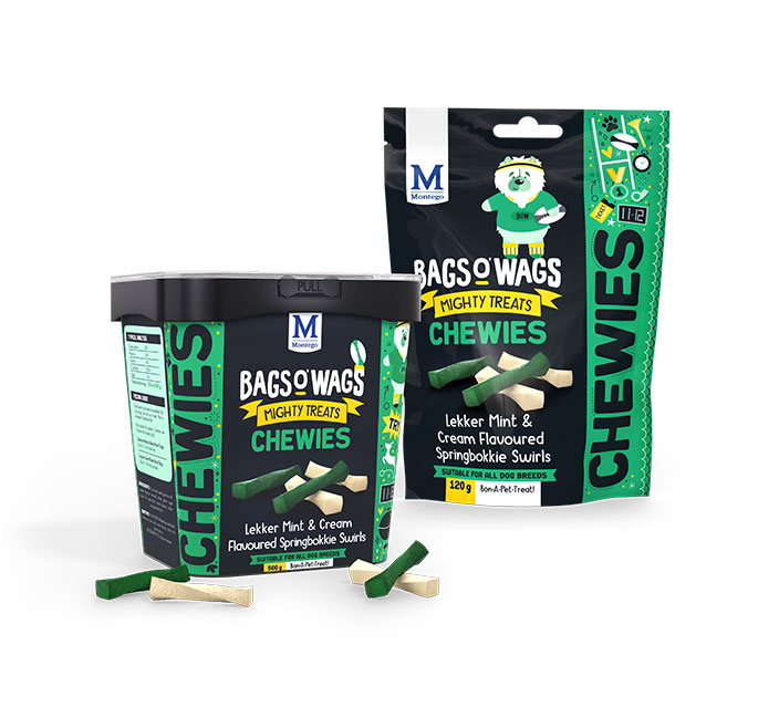 Bags o’ Wags – Lekker Mint & Cream Flavoured Springbokkie Swirls Bags o’ Wags – Lekker Mint & Cream Flavoured Springbokkie Swirls