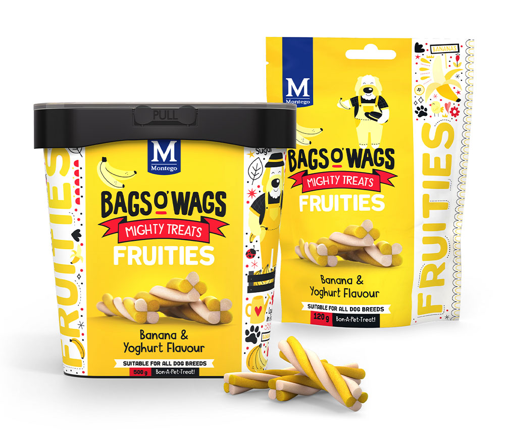 Bags o’ Wags Fruities - Banana & Yoghurt Flavour Bags o’ Wags Fruities - Banana & Yoghurt Flavour