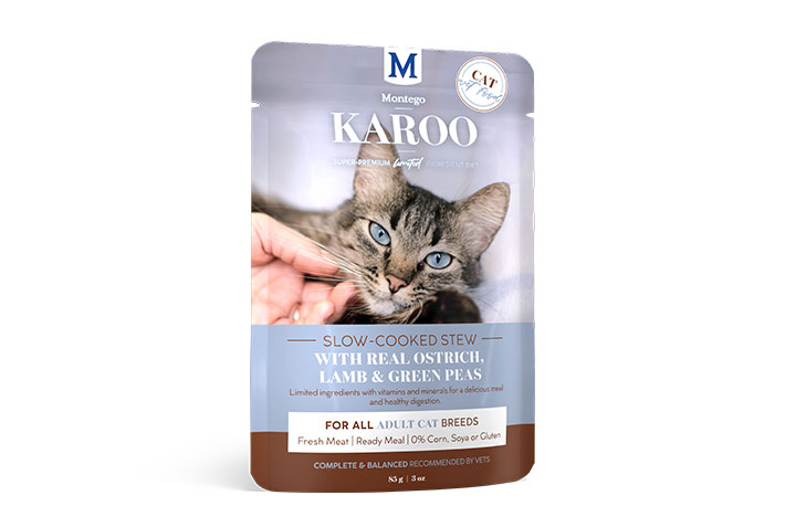 Karoo Adult Cat Wet Food - Ostrich, Lamb & Green Peas Pouch