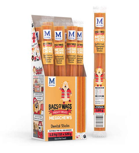 Bags o Wags – Megachews Butternut Flavoured Dental Sticks