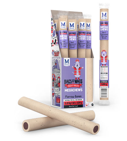Bags o Wags – Megachews Beef Flavoured Marrow Bones
