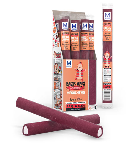 Bags o Wags – Megachew Bacon Spare Ribs Bags o Wags – Megachew Bacon Spare Ribs