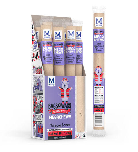 Bags o Wags – Megachews Beef Flavoured Marrow Bones