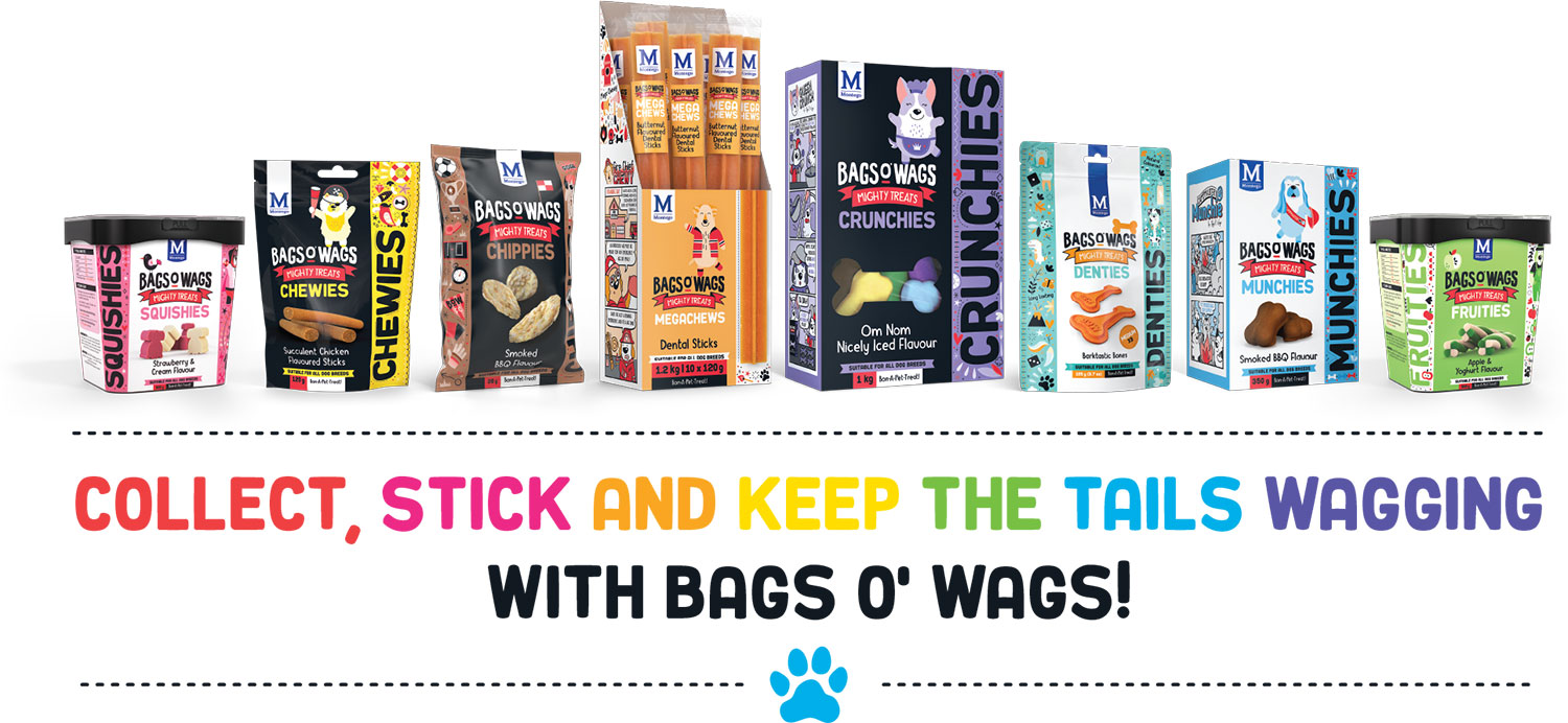 Collect, play and keep the tails wagging with Bags o' Wags!